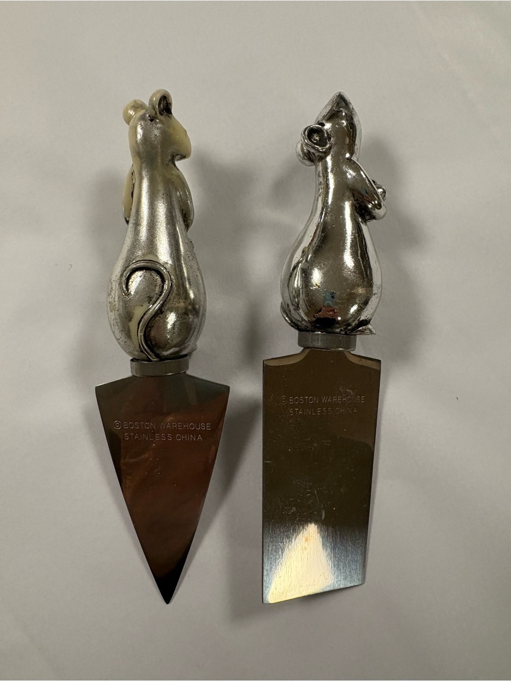 Boston Warehouse stainless Steel Mouse Cheese Knife Set 2